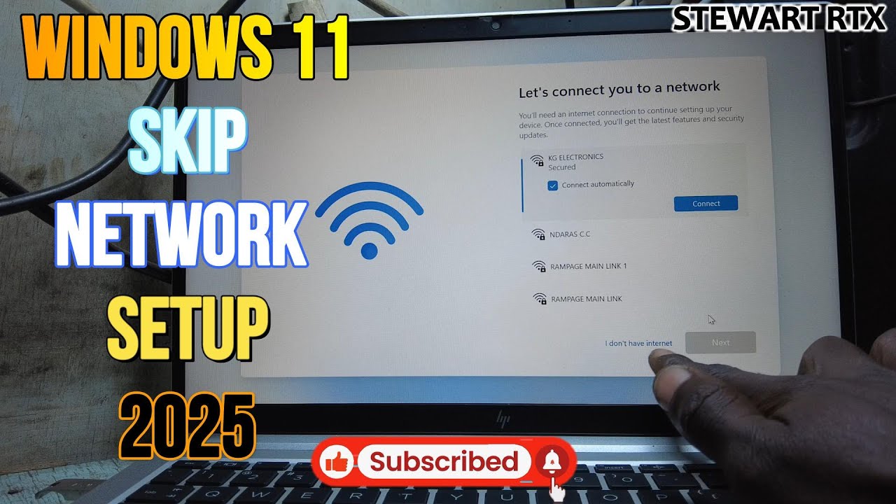 Windows 11 Let's connect you to a Network Skip 2025
