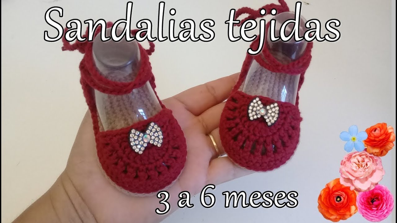 Sandalias tejidas para bebé || Modelo Luciana  || 3 a 6 meses