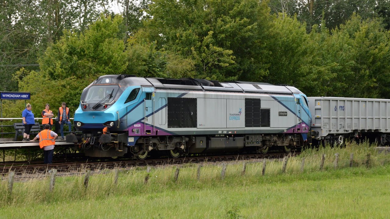 Trans-Pennine 68 around Wymondham (Day 2) - 68026 + 66422 on 6Z70 04/08/2020