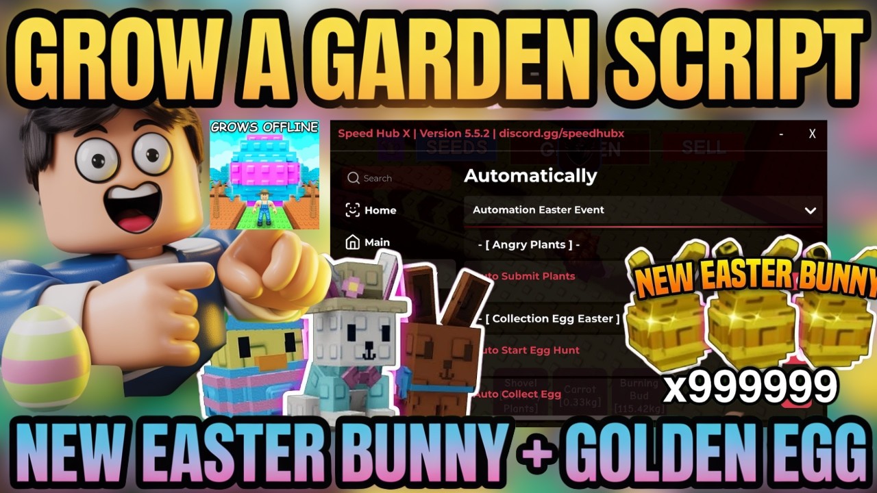 NEW Grow A Garden Script 2026 🥚 Auto Farm, Easter Egg Hunt & Golden Egg (No Key)
