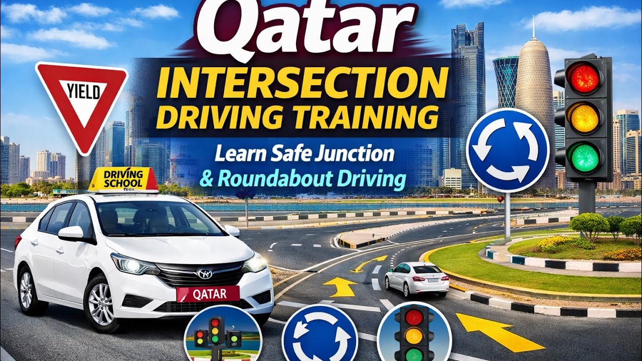 Qatar Intersection Driving Training | Learn Safe Junction & Roundabout Driving