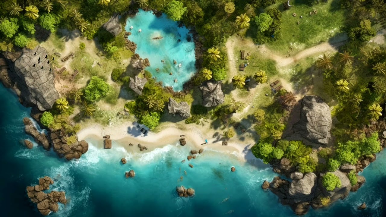 Tropical Island D&D Map