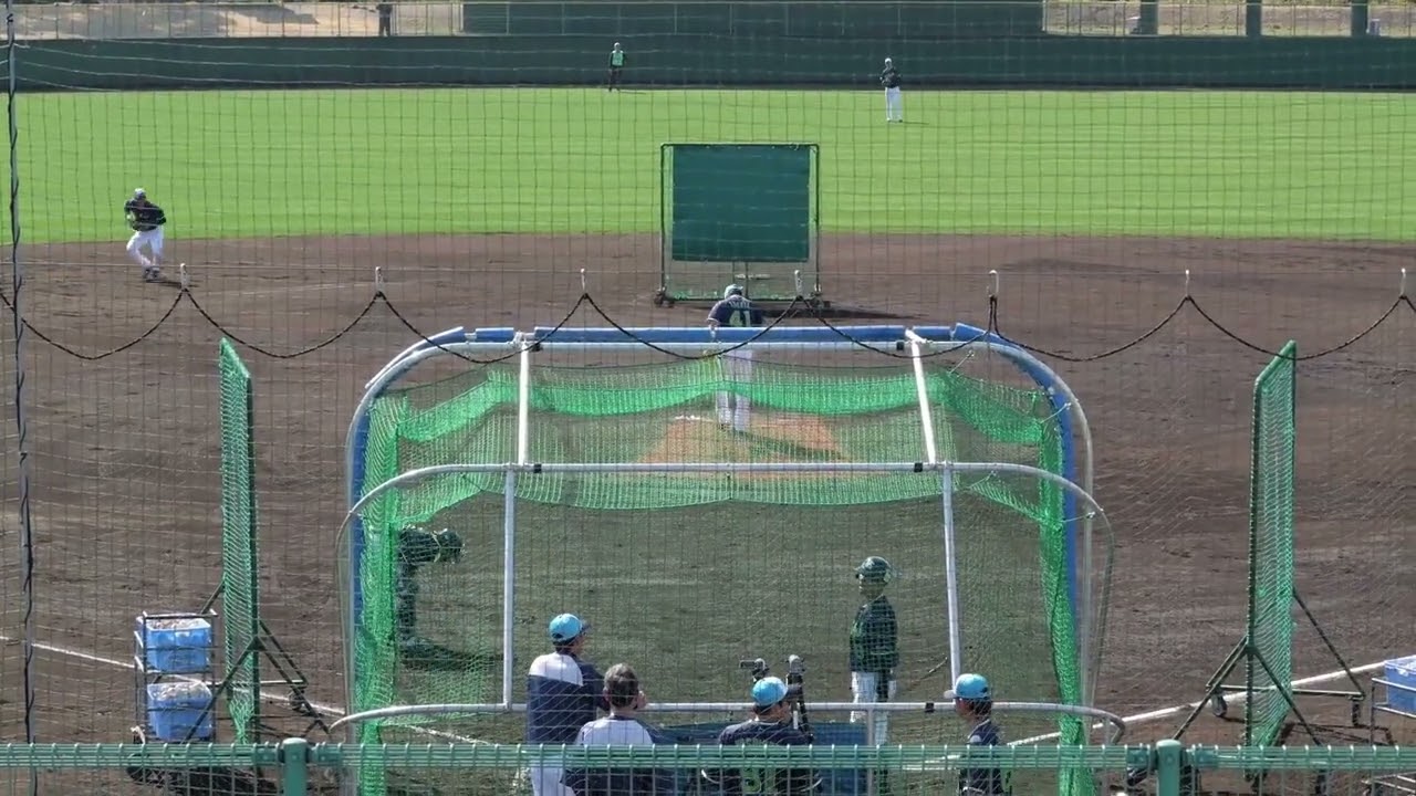 拓也投手 西都春季キャンプライブBP（打者：松本直選手、茂木選手）2026.02.16