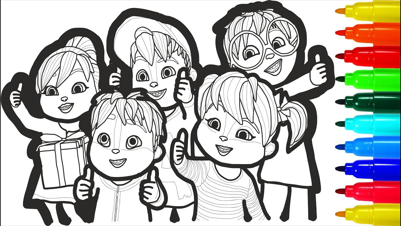 ALVINNN AND THE CHIPMUNKS Coloring Pages | ALVINNN Colouring Pages for Kids with Colored Markers