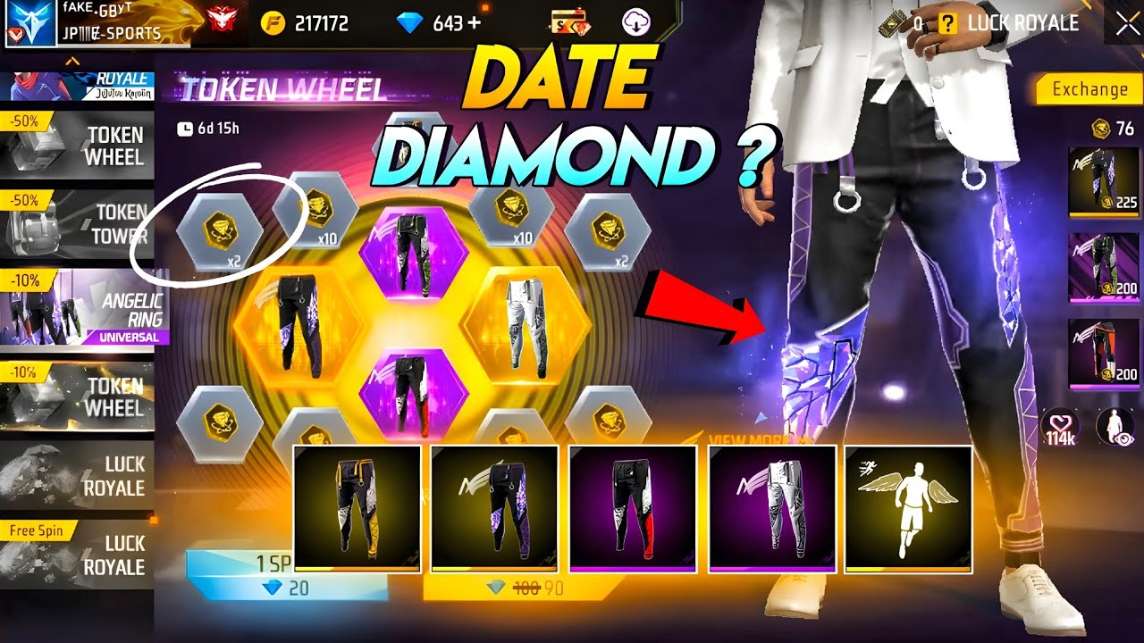 New Angelic Pant Event, Date, Total Diamond 💥😮| free fire new event | ff new event | new event ff