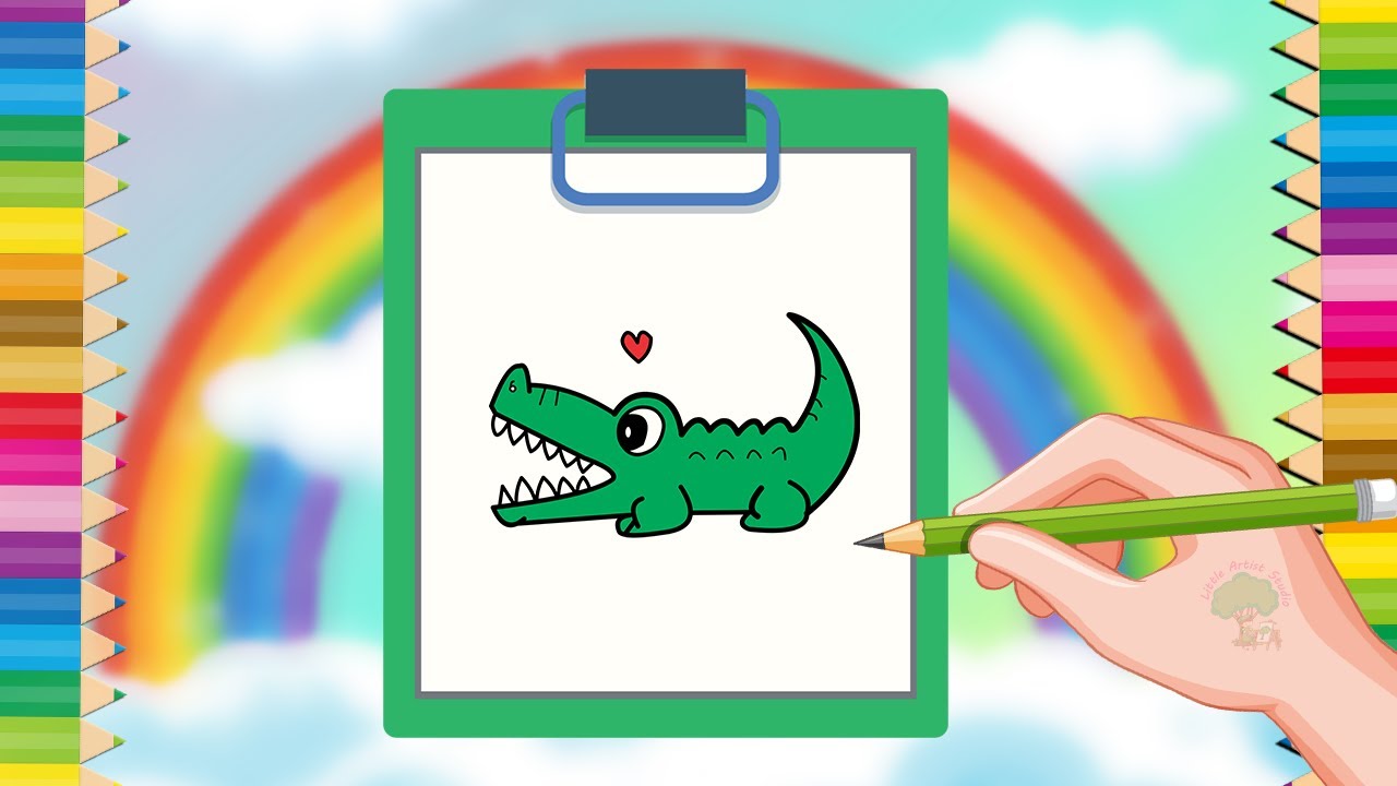 Alligator Drawing 🐊 | How to Draw an Alligator Step by Step | Easy Animal Drawing for Kids