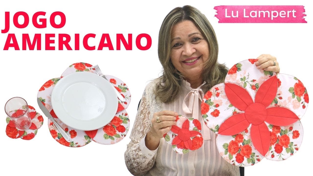JOGO AMERICANO COMO FAZER PASSO A PASSO  MOLDES GRÁTIS EM PDF - Lu Lampert