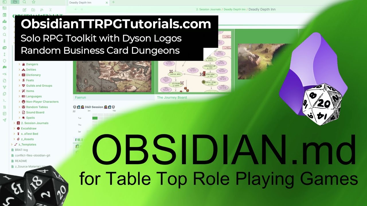 Obsidian - Solo RPG Toolkit - Dyson Logos Business Card Dungeon