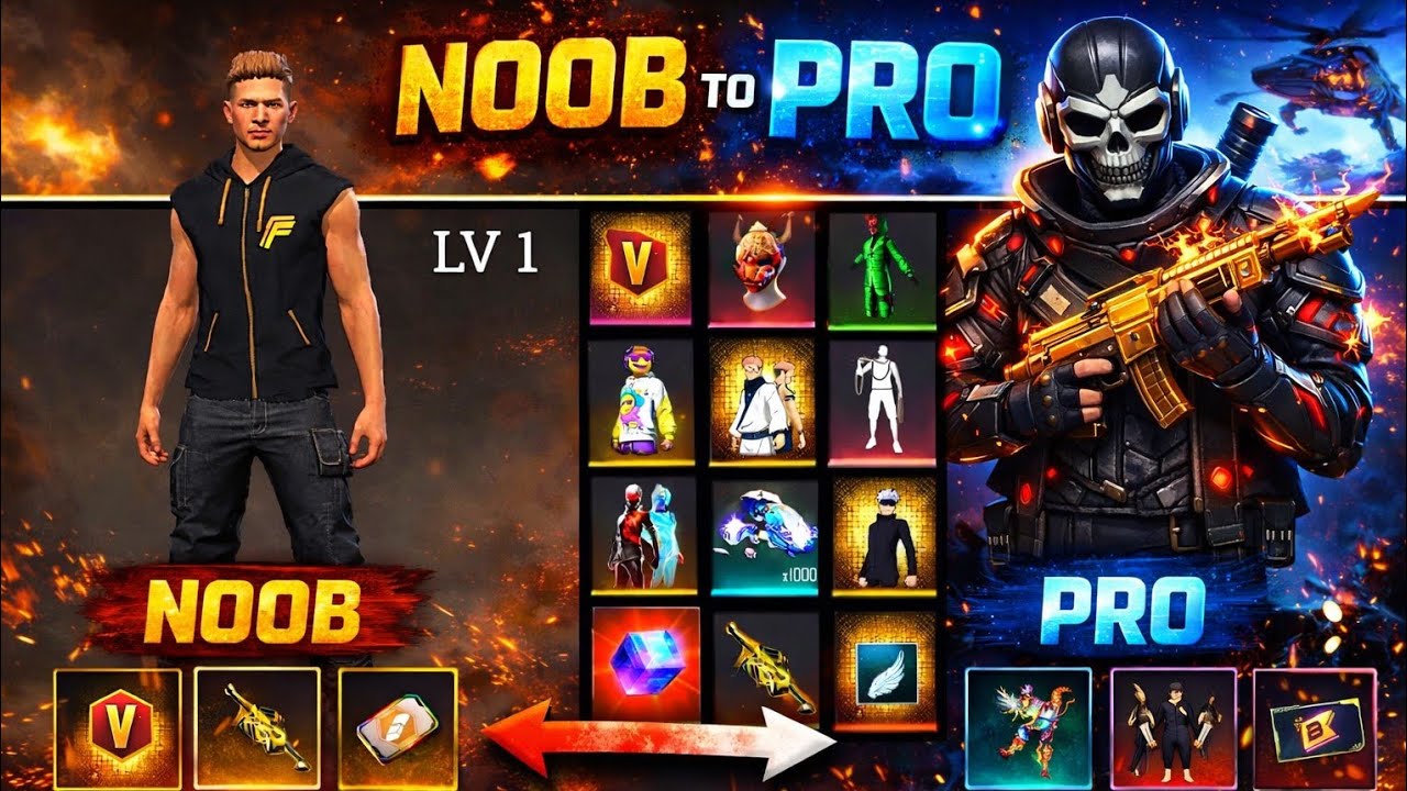 Noob Account To Pro Account 💎🔥 | Free Fire Account Upgrade #freefire #noobtopro #ffbangla