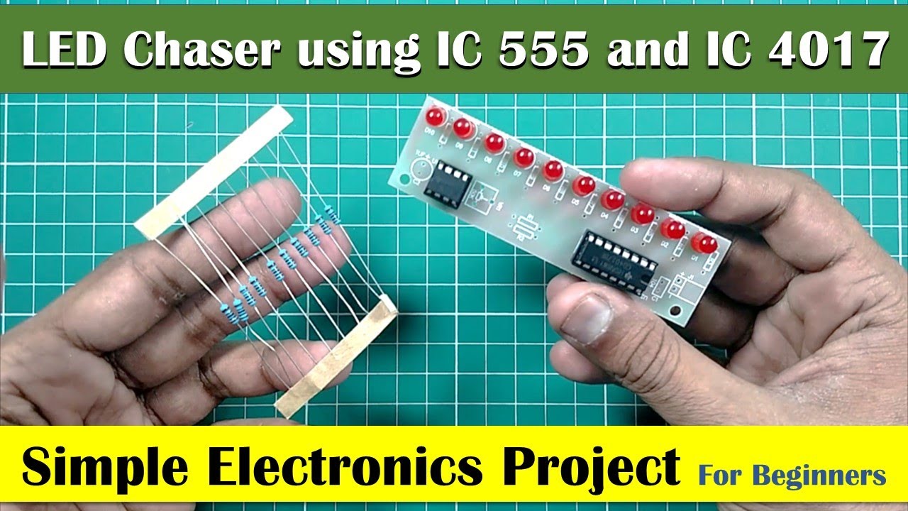 LED Chaser using IC 555 & IC 4017 | Simple Electronics Project for Beginner in Hindi