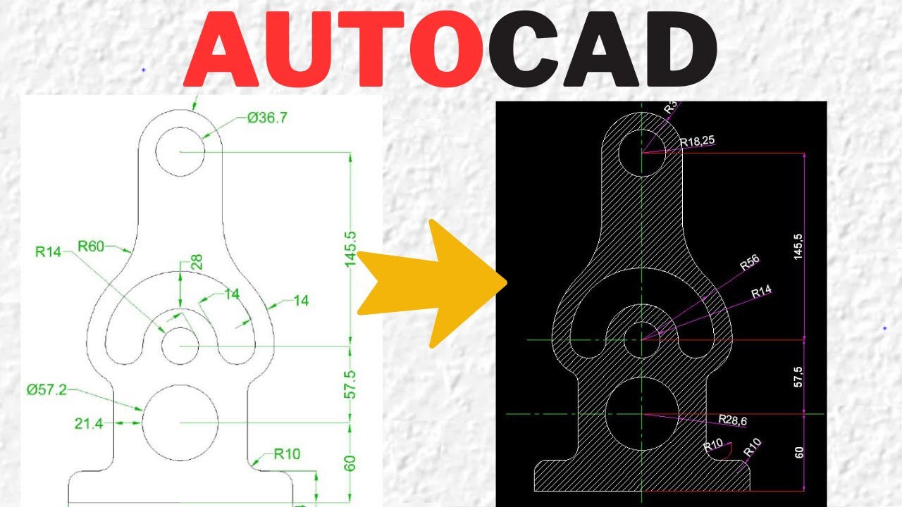 Чертежи компонентов машин в AutoCAD | Пример 2D-проектирования в AutoCAD (пример 6)