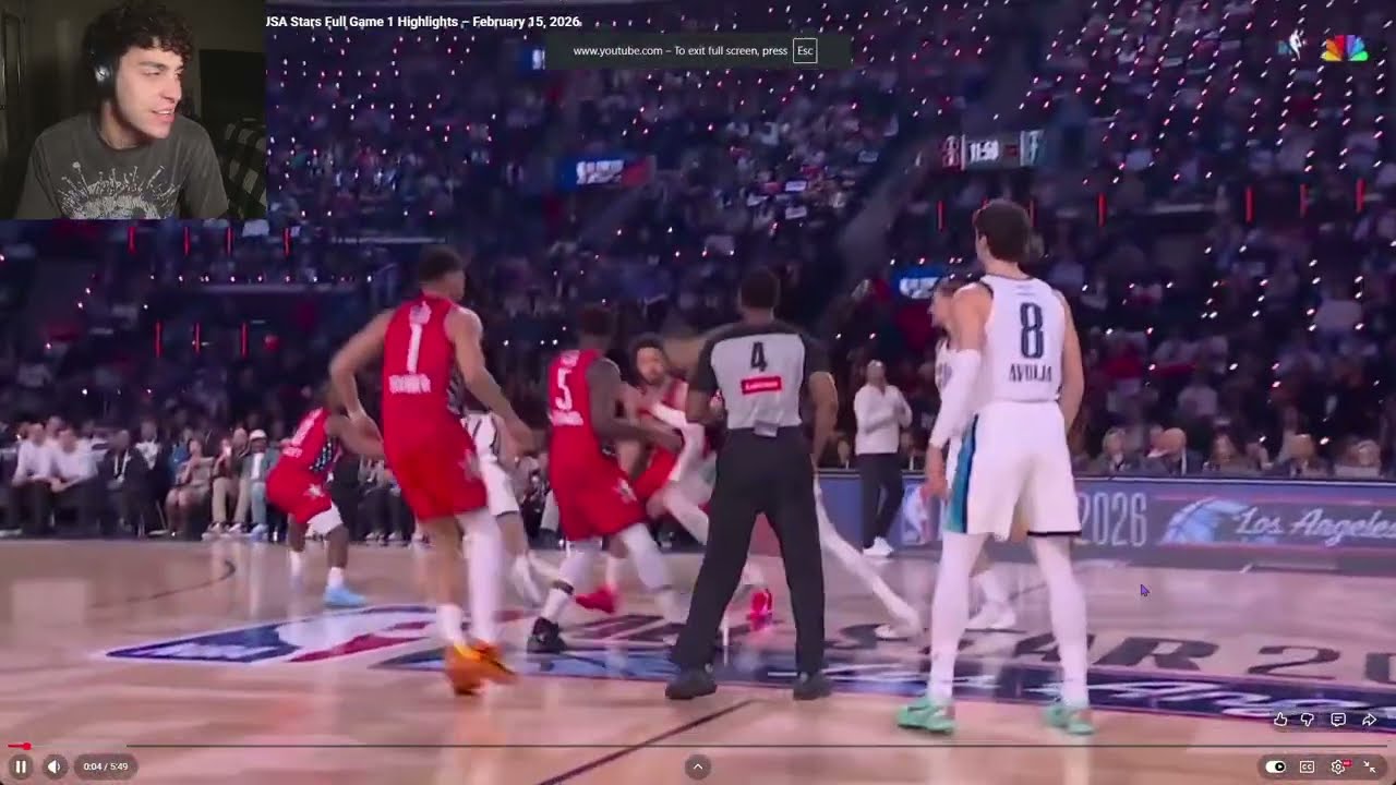 THANGOREACTS NBA All Star Game Team World vs Team USA Stars Full Game 1 Highlights February 15, 2026