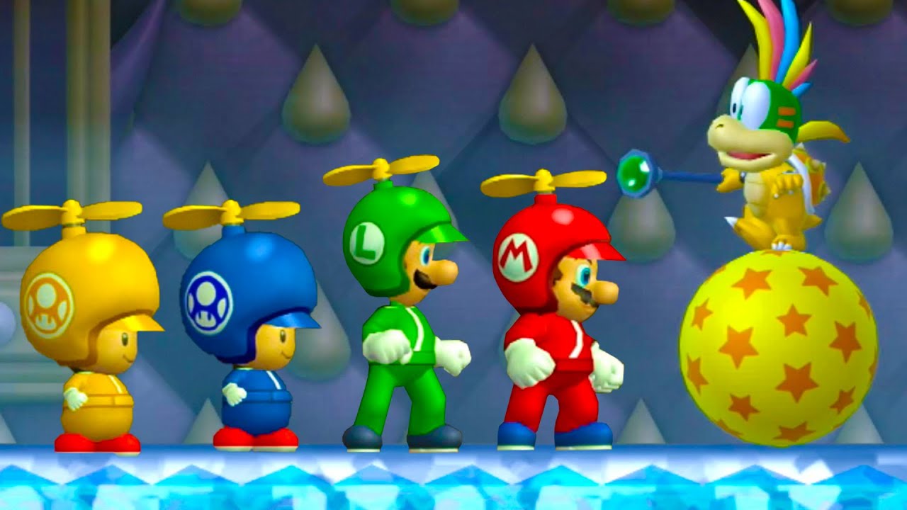 New Super Mario Bros. Wii – All Bosses 4 Players Walkthrough Co Op