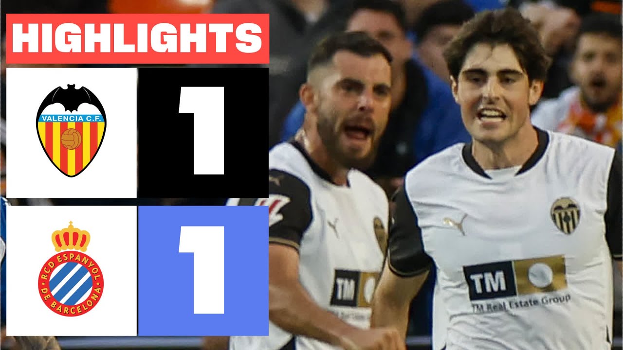 VALENCIA CF 1 - 1 RCD ESPANYOL I RESUMEN LALIGA EA SPORTS