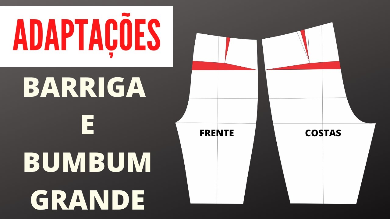 Molde calça -  Como adaptar para quem tem bumbum e barriga grande- Plus size | Gisele Maués