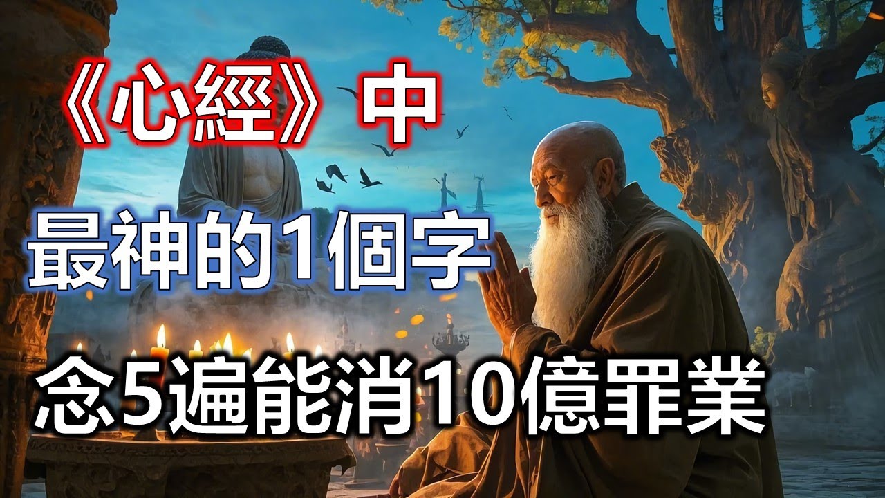 高僧悄悄透露：《心經》中最神的1個字，念5遍就能消除10億罪業，邪魔病氣全趕走！#佛學#智慧#因果