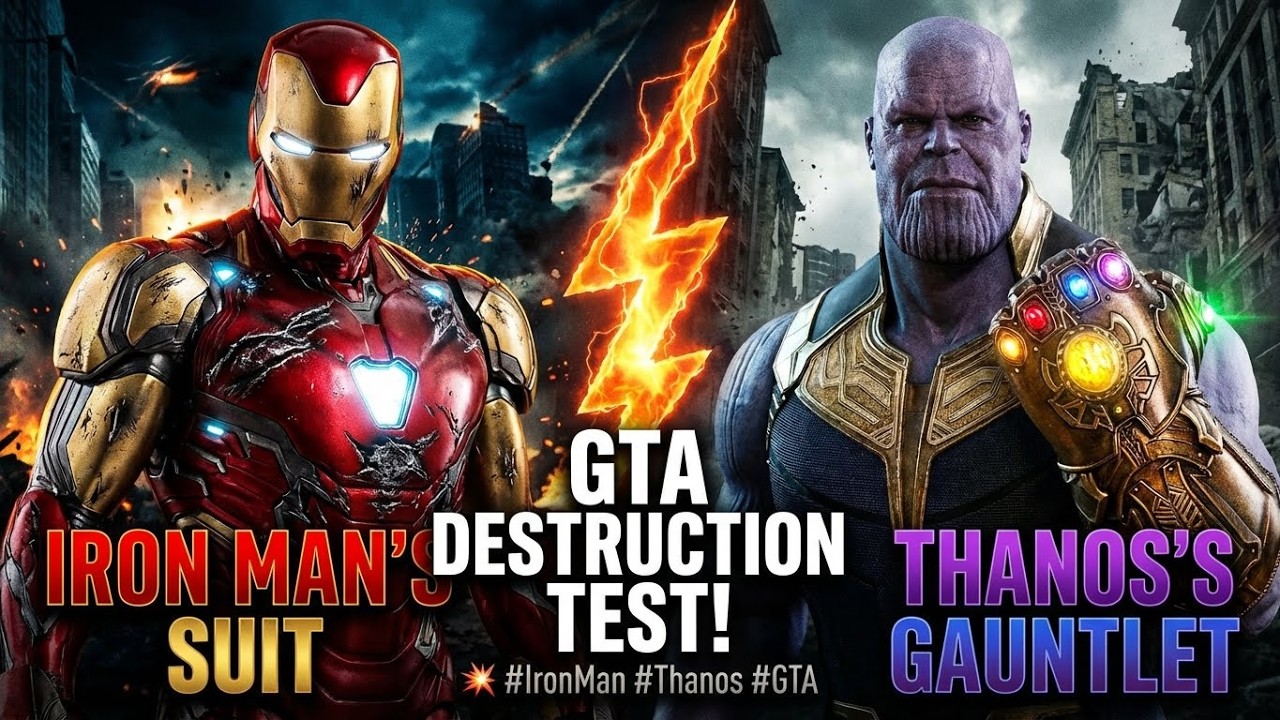 Iron Man's Suit vs. Thanos's Gauntlet: GTA DESTRUCTION TEST! 💥 