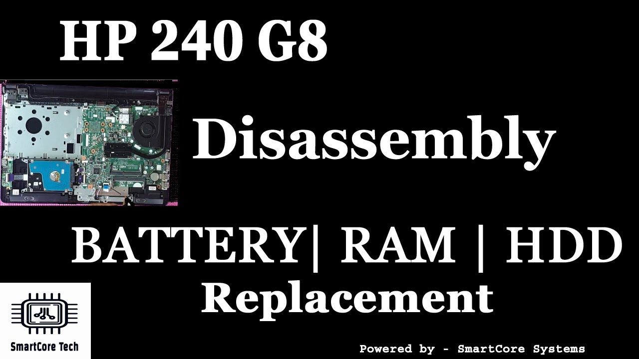 HP 240 G8 - disassembly - Replace Battery, RAM & Hard Disk