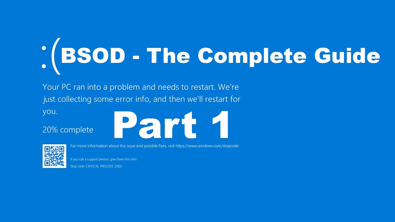 How To Fix The Dreaded Windows Blue Screen of Death (BSOD)! Part 1