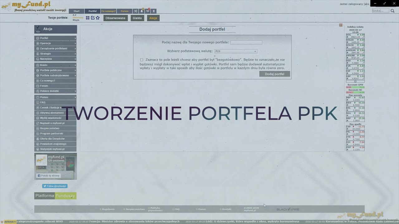 myfund.pl  - Tworzenie portfela PPK