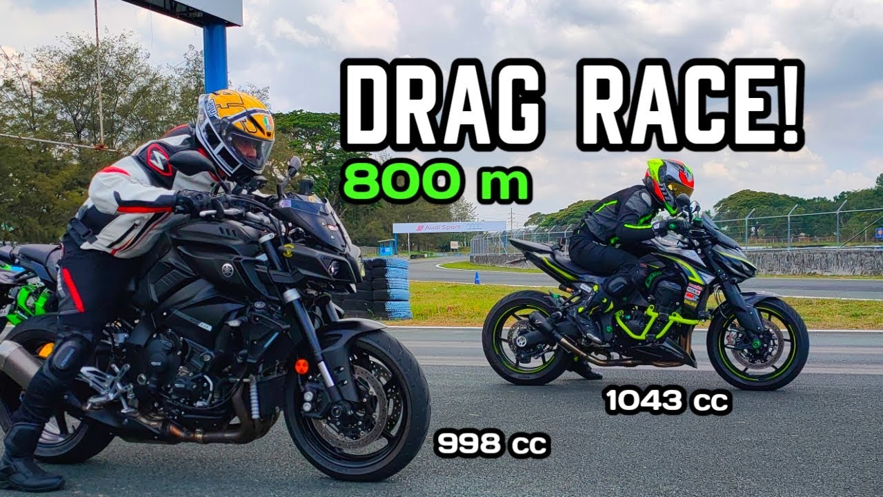 Yamaha MT10 vs Kawasaki Z1000R Dragrace sa Clark International Speedway | Reed Motovlog