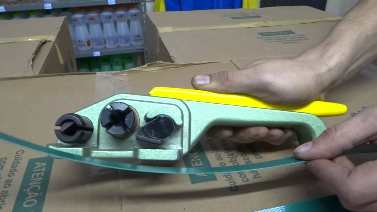 Aplicador de fita de arquear pet