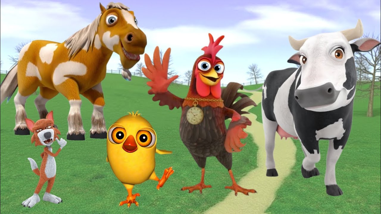 El pollito y el tractor de la granja 3D game pollito pío el Toro se congela jugando 3D