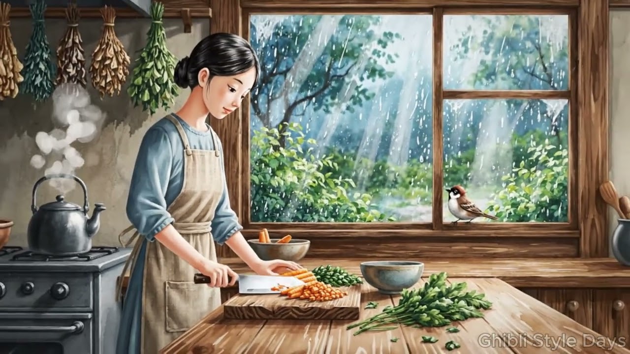 A Morning That Didn’t Hurry  Ghibli Style Days | Ghibli Style Days