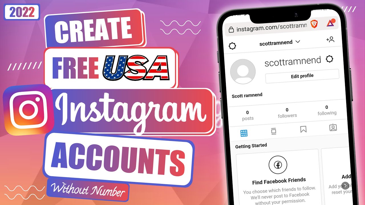 Как создать аккаунт в Instagram в США 🇺🇸 без номера телефона в 2023 году