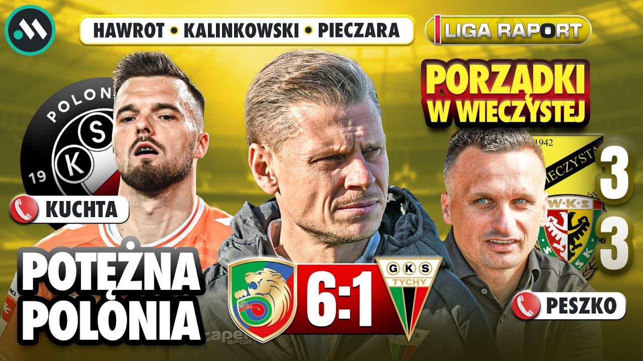 PISZCZEK ZDEKLASOWANY! WIECZYSTA 3:3 ŚLĄSK, WISŁA PĘDZI DO EKSTRAKLASY, POLONIA CORAZ WYŻEJ