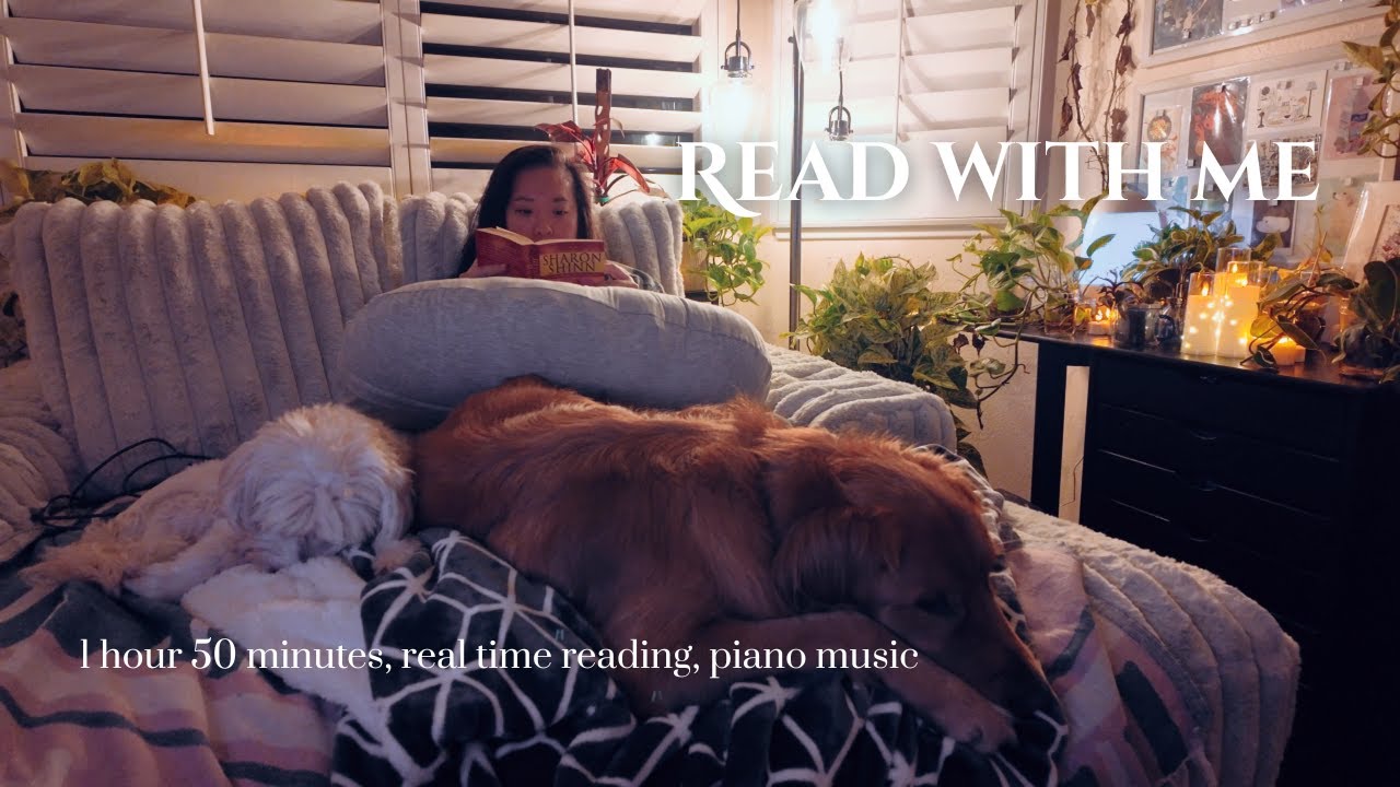 1 hour 50 minutes Cozy Read with Me | real time reading, body doubling, piano music