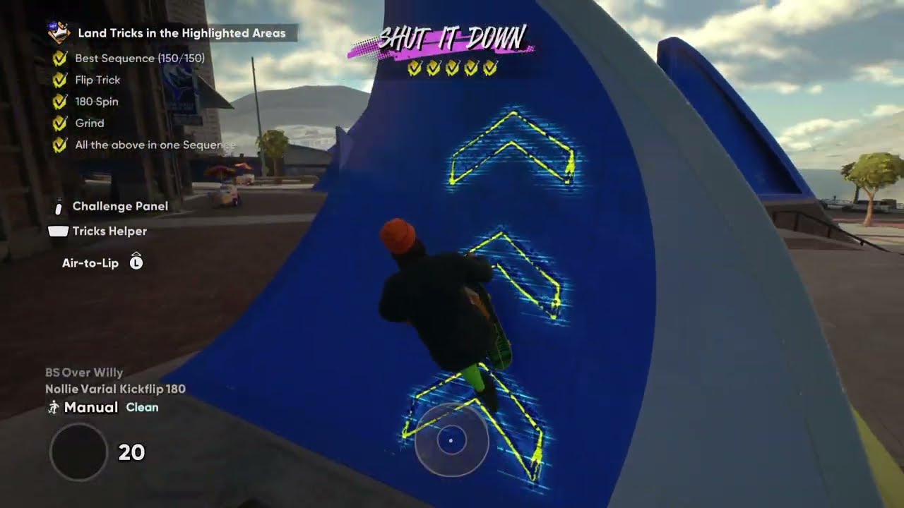 Fins Up &ndash; Skate 4 Shut It Down Guide (Air to Lip, 180 Spin & Grind Combo)