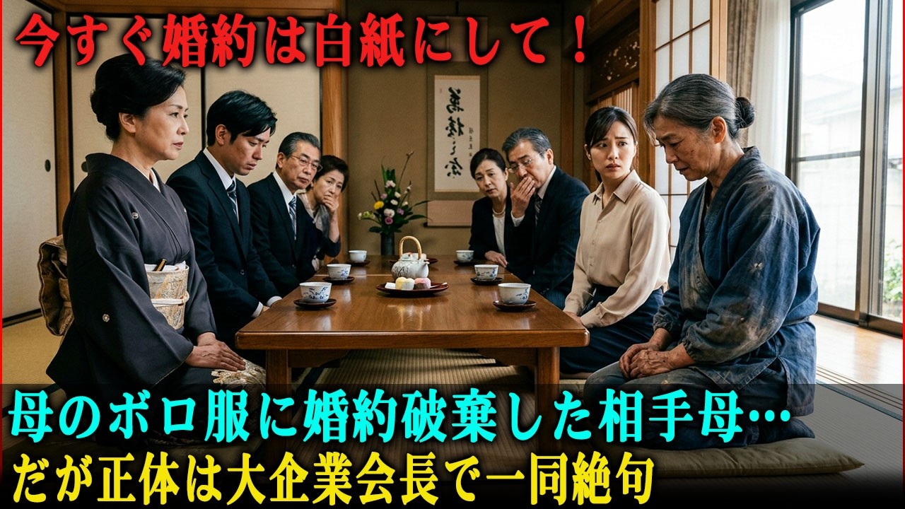 母のぼろぼろの作業服を見て婚約を破棄した相手の母親―まさか大企業の会長だとは知らなかった。感動の物語