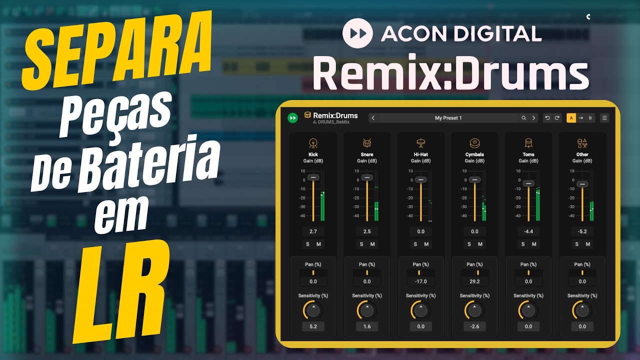 COMO SEPARAR PEÇAS DE BATERIA LR COM ACON REMIX DRUMS - EXPLICAÇÃO DETALHADA  !!!