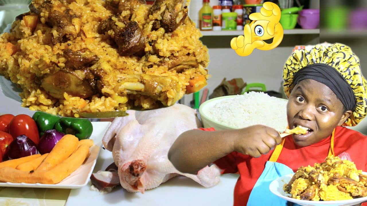 GUTEKA UMUCERI URIMO INKOKO, NTIWABIHAGA// HOW TO COOK CHICKEN RICE   RECIPE AT HOME