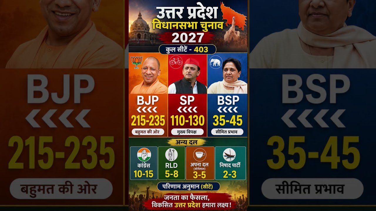 🔥💯👇UP vidhansabha election news 2027 kiski banaegi sarkaar #bjp #congress #bsp 🔥🫪🤔