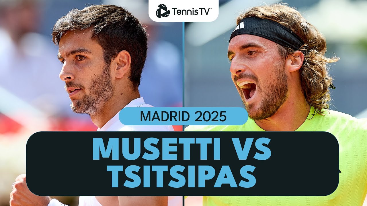 Lorenzo Musetti vs Stefanos Tsitsipas Gripping Match | Madrid 2025 Highlights