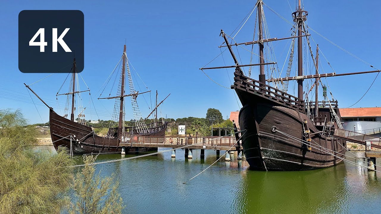 4K UHD Muelle de las Carabelas ⛵️ (Christopher Columbus Ships) Spain 🇪🇸Walking Virtual Tour 2021
