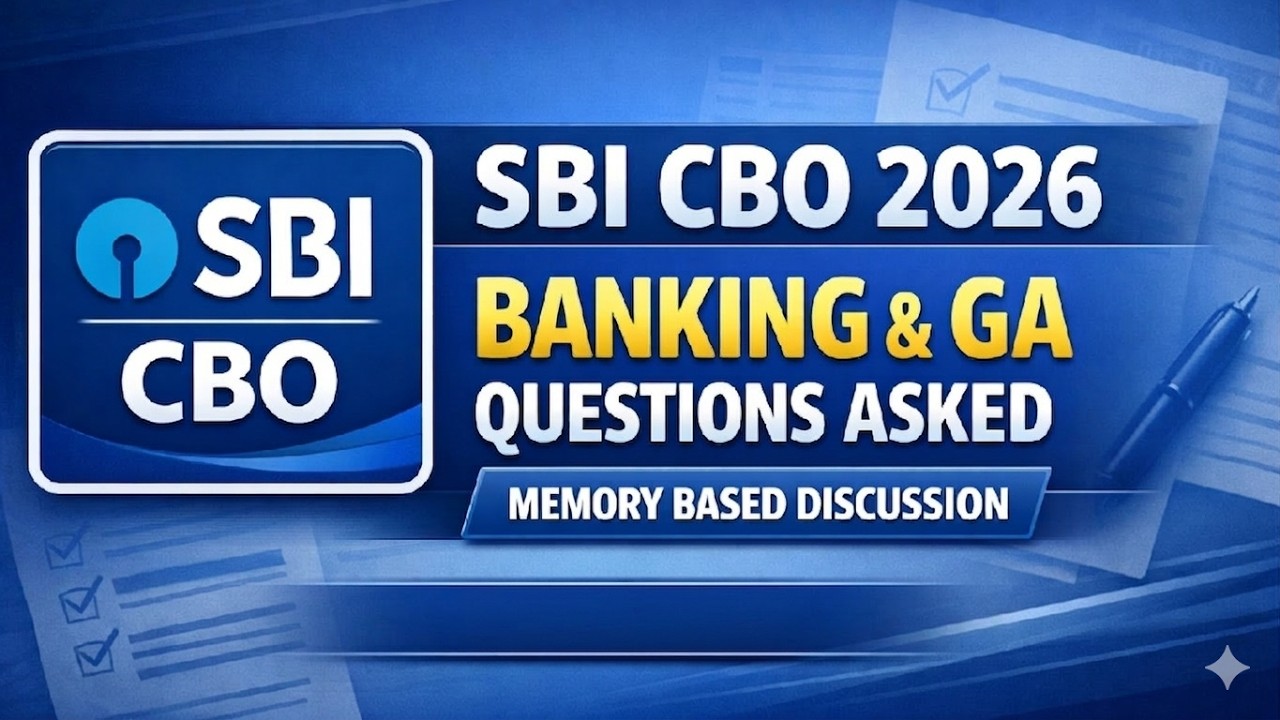 SBI CBO 2026 | Banking & GA Questions Asked | Memory Based Questions | Yash Sir