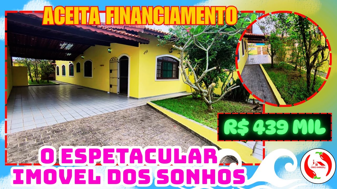 Ref. 611 - Casa ENORME para venda com 3 dorms em lote inteiro com PÉ NA AREIA  em itanhaém SP