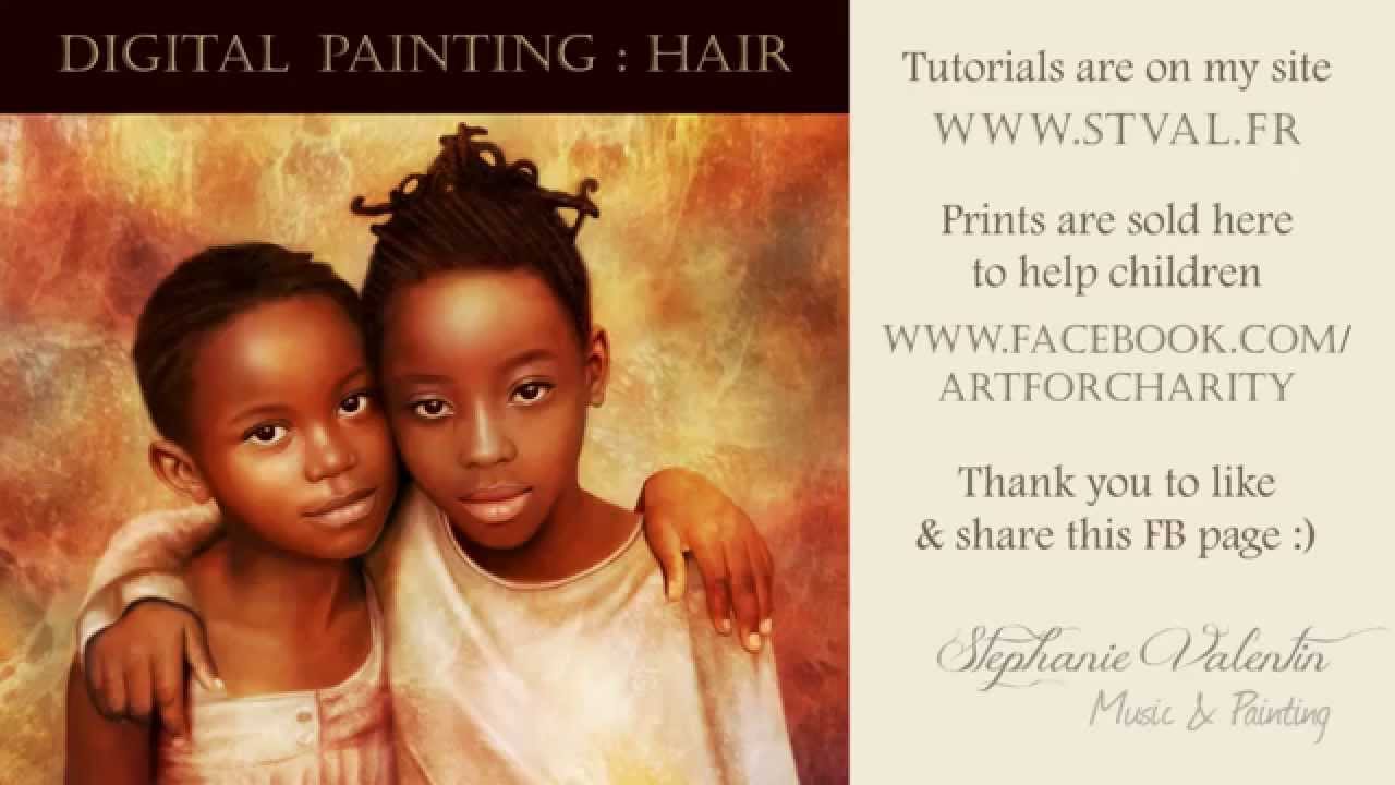 How to draw realistic Hair : Digital painting with Adobe Photoshop