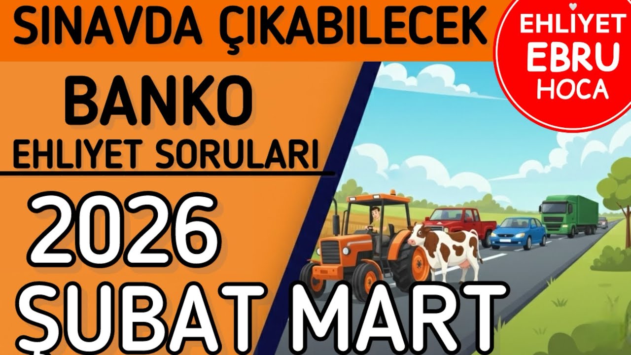 SINAVDA ÇIKAR/ EHLİYET SINAVI ŞUBAT MART SORULARI / EHLİYET SINAV SORULARI 2026/ ANİMASYONLU SORULAR
