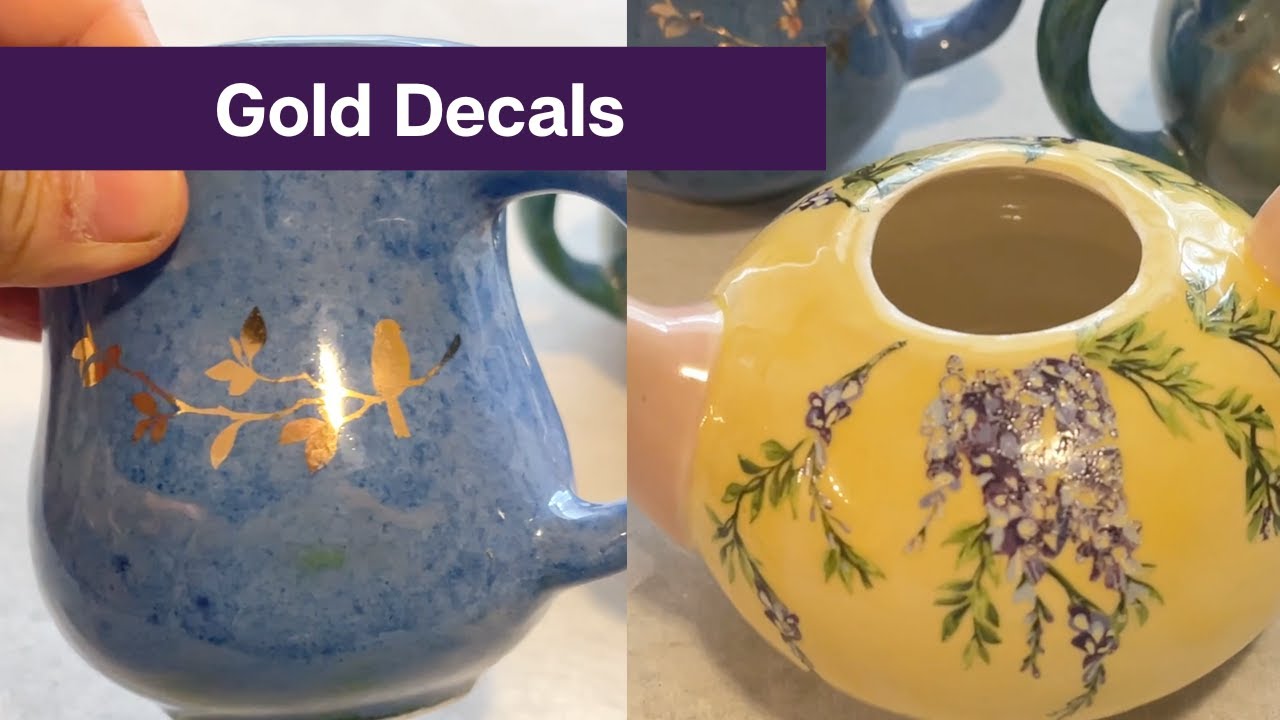 How to Use Gold and Coloured Overglaze Decals on Pottery: Step by Step Tutorial