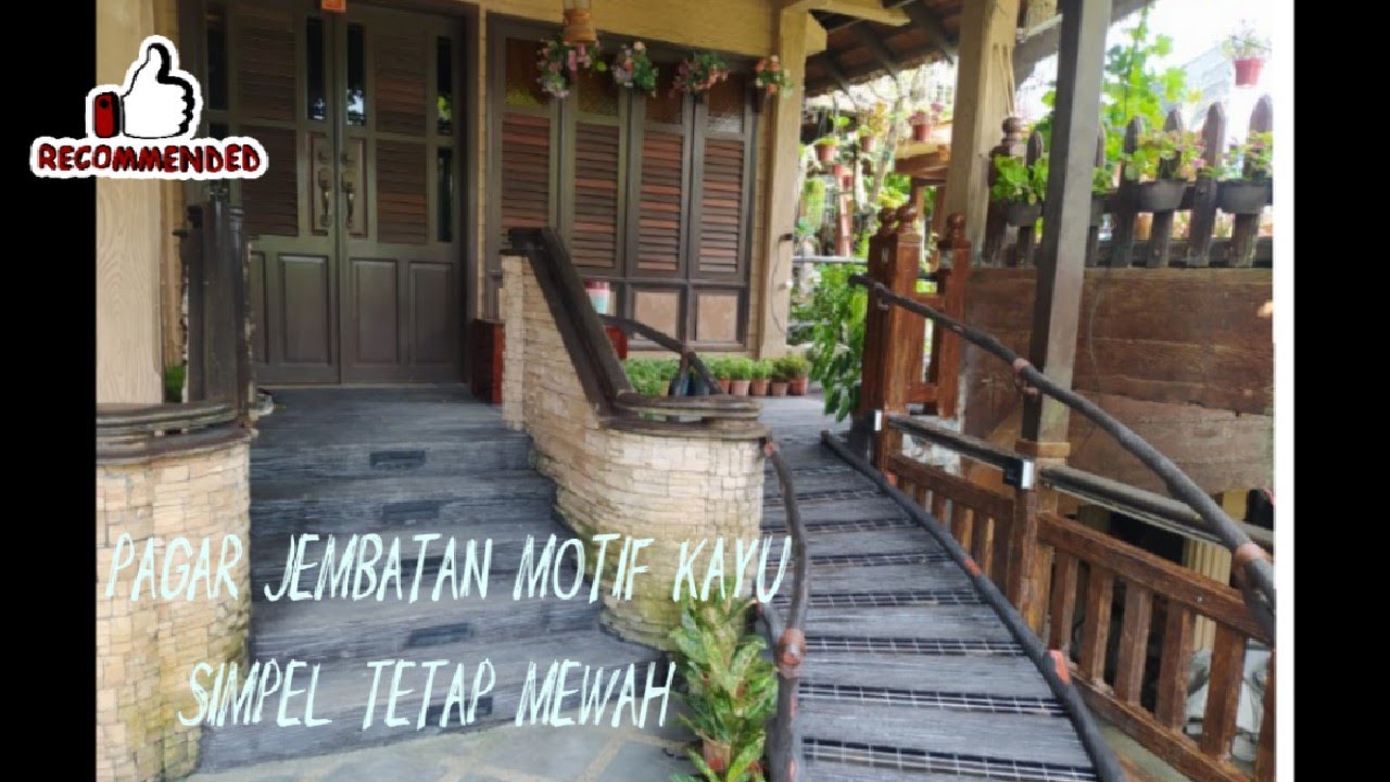 Cara pembuatan pagar motif kayu || semen motif batang kayu || jembatan kayu