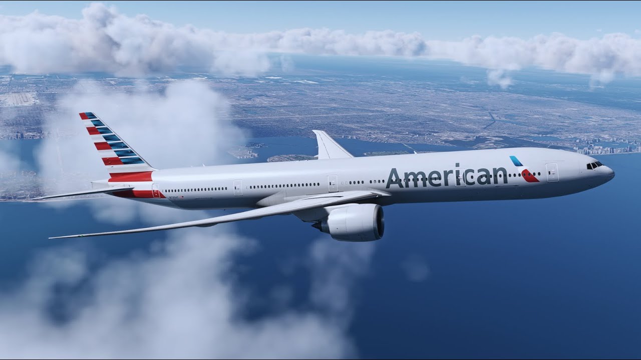 First flight - FS2Crew for PMDG 777 - American Airlines Boeing 777-323(ER) Miami to New York JFK
