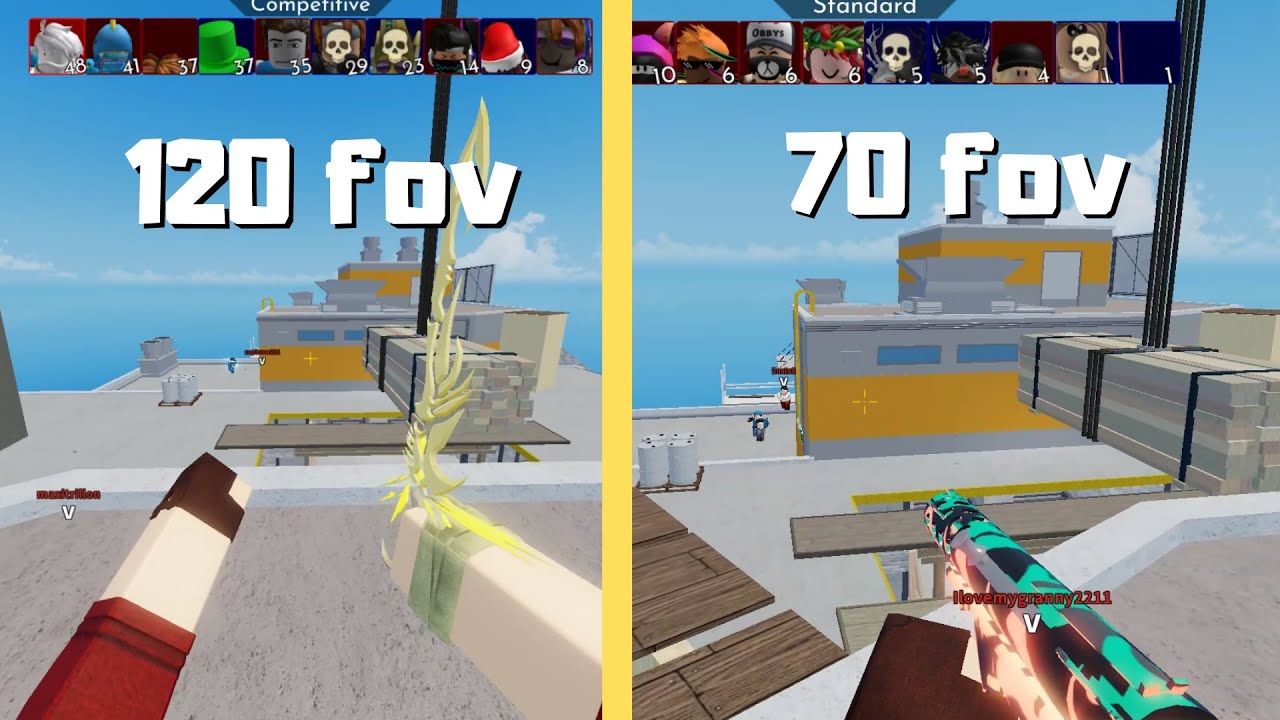I tried playing on 70 FOV in roblox arsenal!