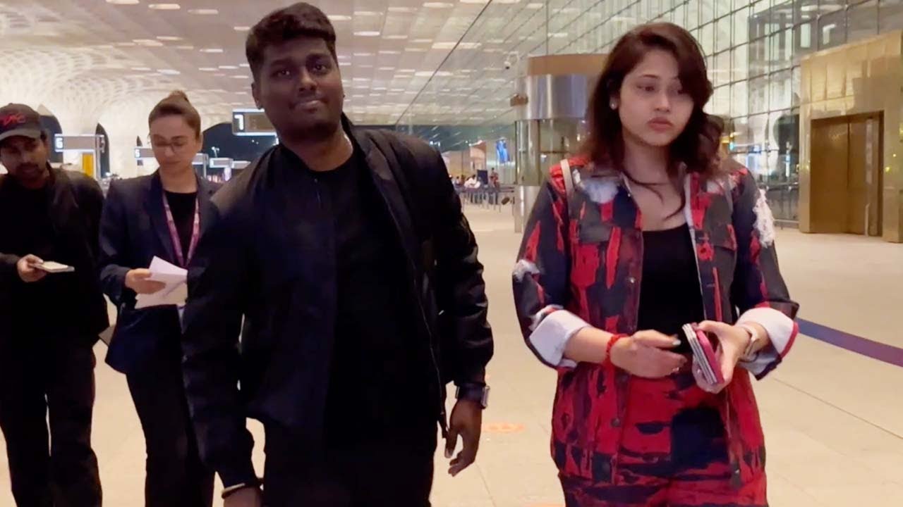 Atlee Kumar with wife Krishna Priya spotted at Mumbai Airport | Shudh Manoranjan