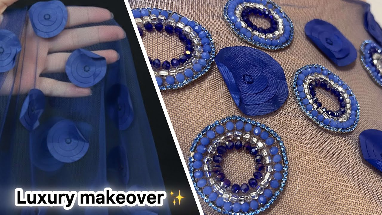 Cheap to luaxury fabric✨__ tambour embroidery transformation