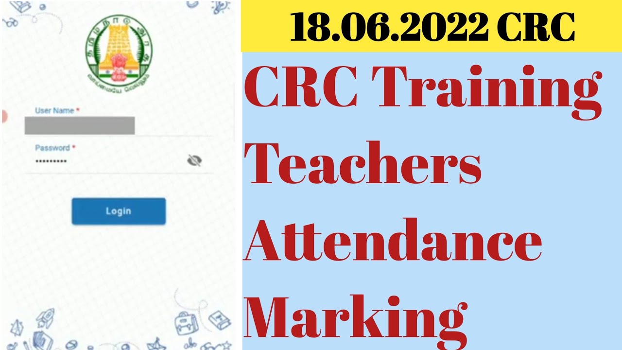 CRC training teachers Attendance marking | how to mark the attendance in CRC training? |