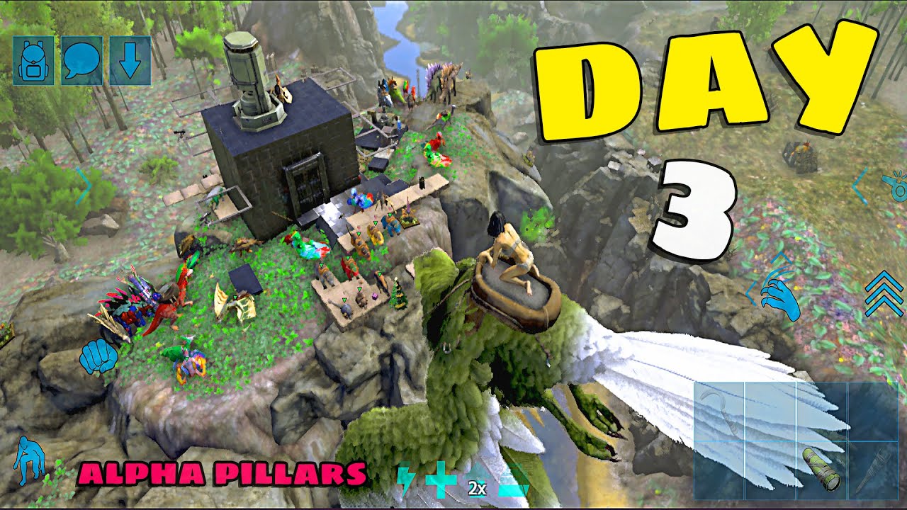 ARK Ultimate Mobile Edition : Official PvP Mega tribe Day 3 - Alpha Pillars Raid